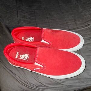 Vans Men's Bold Red Slip-On Sneakers